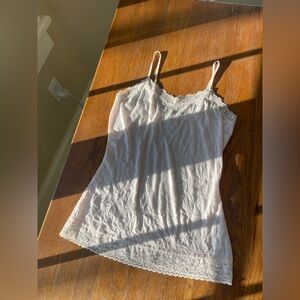 Y2K Lingerie Tank Top Light Pink with Lace Detail
